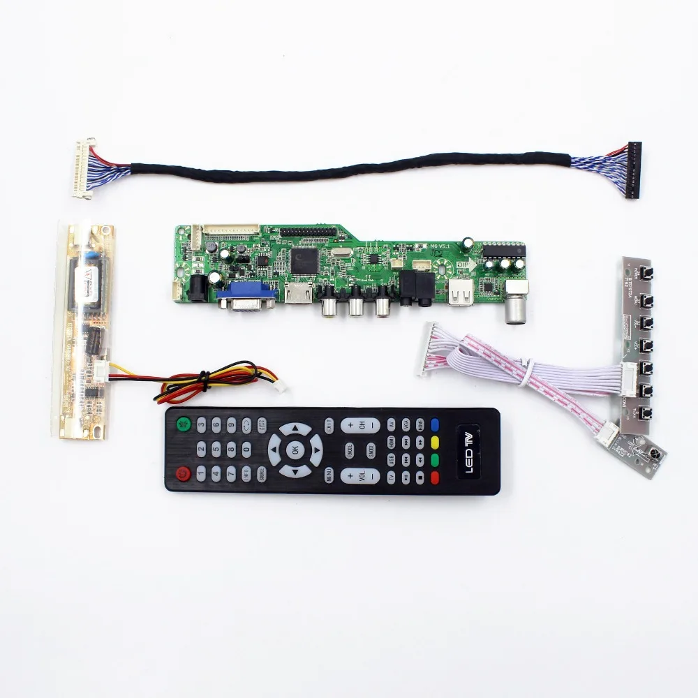 M6V5 ЖК дисплей ТВ поддержка плата контроллера AV VGA Аудио USB HDMI порт подключения