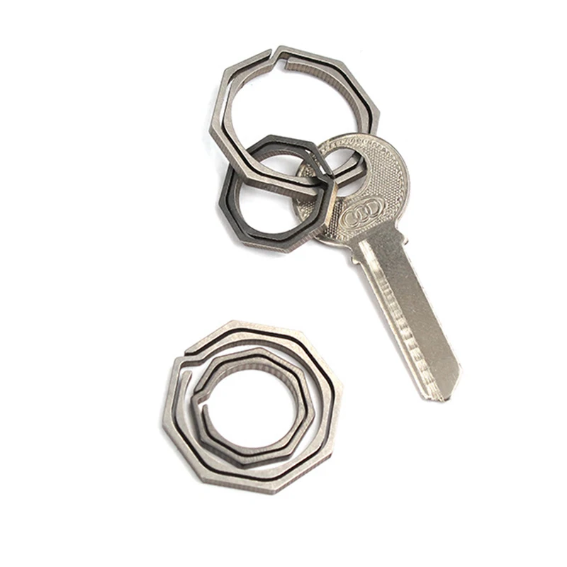 Фото Business Key Holder Metal Gossip KeyRing Outdoor Titanium Alloy CNC Machining Octagonal Keychain Quick-hang Багаж и сумки Business Key Holder Metal Gossip KeyRing Outdoor Titanium Alloy CNC Machining Octagonal Keychain Quick-hang Багаж и сумки