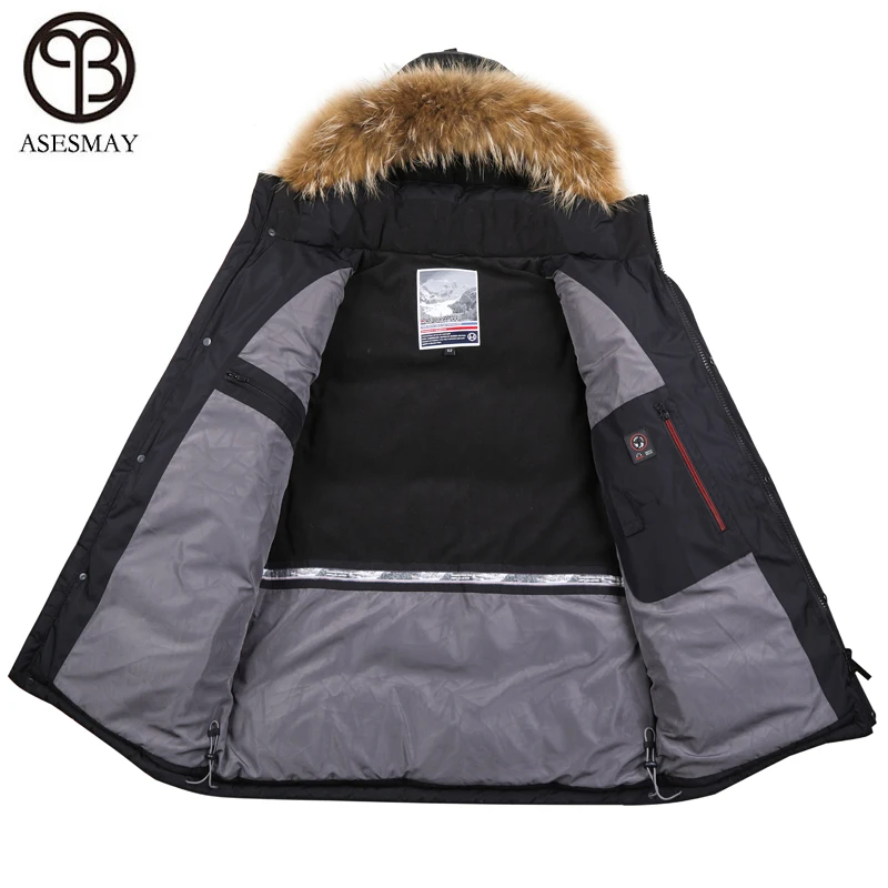 Asesmay 2018 Новая модная зимняя куртка для мужчин теплое пальто Модная Повседневная
