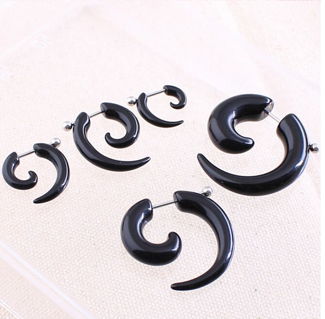 1 пара мужчины женщины поддельные спирали ухо конус улитка уха расширители