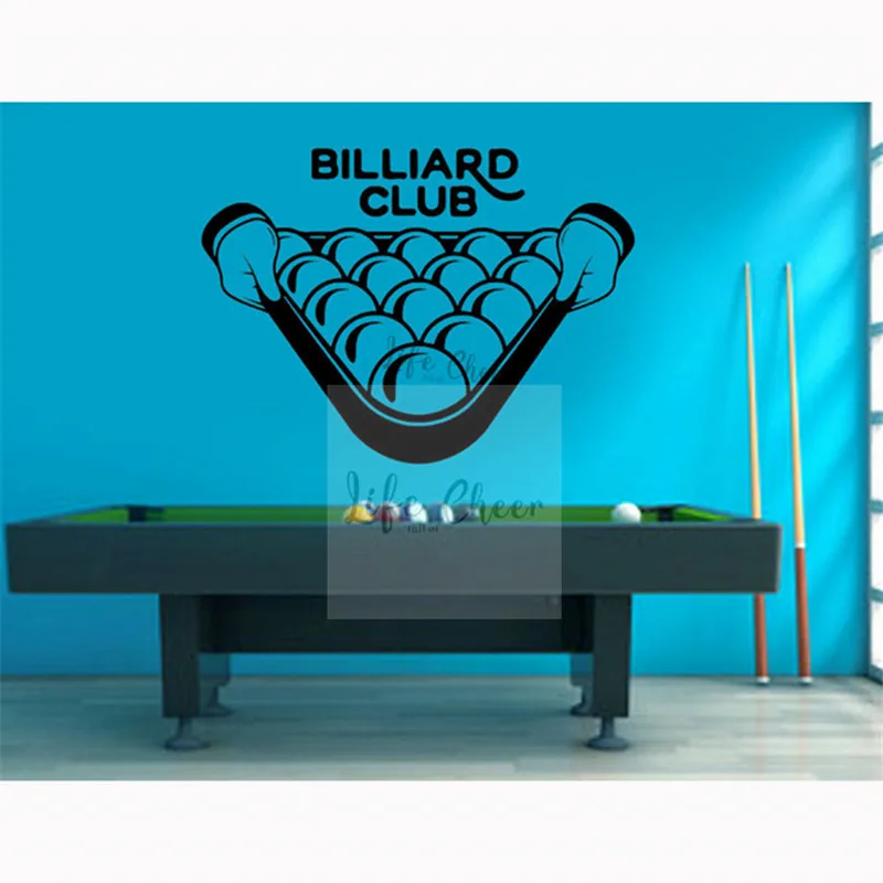 Бильярдный клуб Наклейка на стену с логотипом расслабляющий Спорт студия