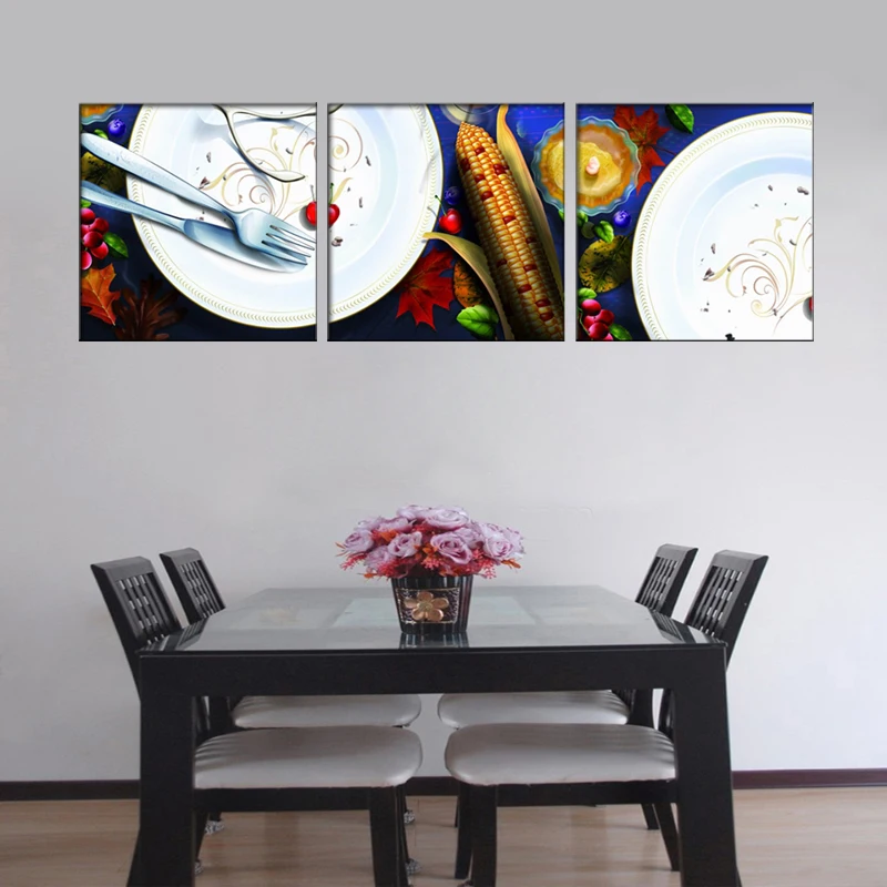 3 шт. посуда Реалистичная натюрморт кухня декоративная холст печать живопись