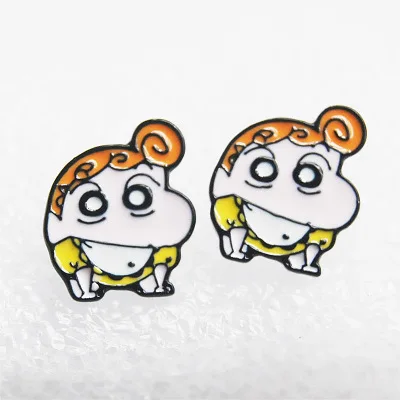 see chart IVYYE Crayon Shin-chan Япония Мода Аниме Сережка с героями мультфильмов милые серьги-гвоздики с животными для женщин девочек детские ювелирные изделия Рождественский подарок - Окраска металла: see chart