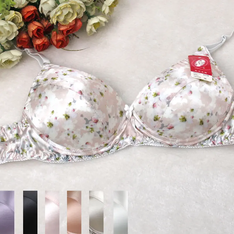 Бюстгальтер из чистого шелка гладкий 100% шелк тутового цвета размеры 34 36 38 40 42 B