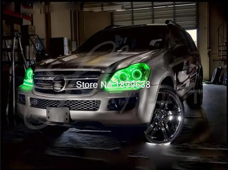 Для Mercedes Benz gl класс X164 GL450 RGB светодиодный Фар halo глаза ангела комплект Тюнинг