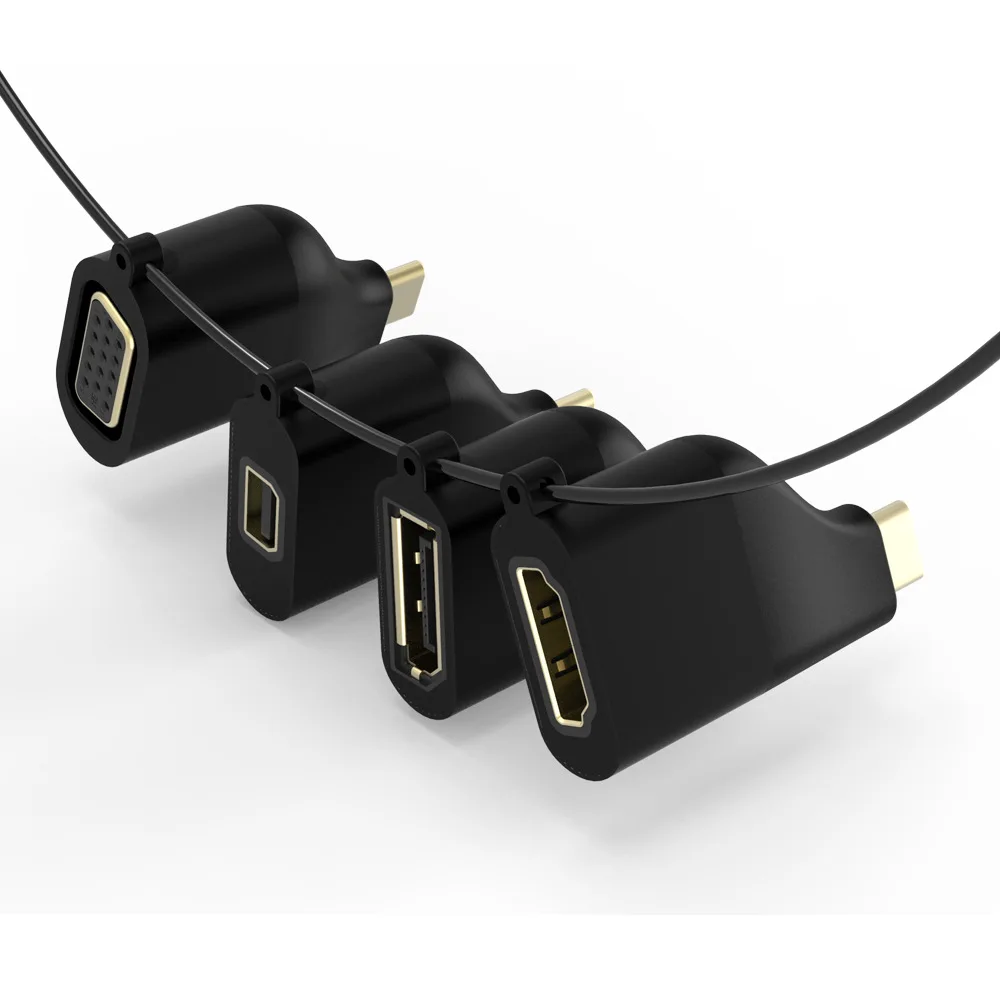 Адаптер с разъемом типа C на HDMI 4K 60HZ USB VGA DP Mini для мужчин и женщин брелоком MacBook 2017