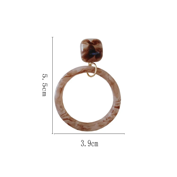 muticolored Geometry Hollowed out Circle Clip Earrings Without Piercing Women Big Round Resin Clip on Earring No Pierced Hole