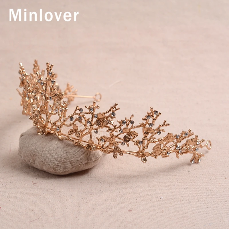 Minlover/ новые модные Романтические свадебные диадемы, Этнические женские свадебные аксессуары для волос, повязка на голову ручной работы для девочек HG171