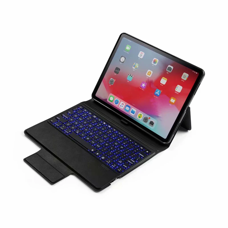 Ультра тонкая подсветка Bluetooth клавиатура для IPad Pro 12,9 Обложка на заднюю панель из искусственной кожи для IPad Pro 12," A1876 A2014 A1895 A003