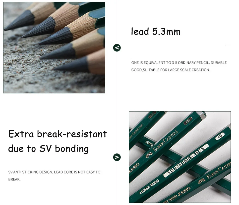 Faber-Castell 9000 jumbo графит рисунок Карандаши 5 шт./6 шт./лот 0.53 мм привести Книги по искусству эскиз карандашом HB 2b 4b 6b 8b Pro Builder Мелки