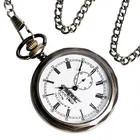 Часы наручные механические в стиле стимпанк, уникальные карманные с секундным циферблатом, бронзовый подвесной циферблат с ручным заводом, подарок на день рождения