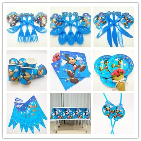 82 шт./компл. Микки Мышь малыш тематическая вечеринка на день рождения Omament соломы