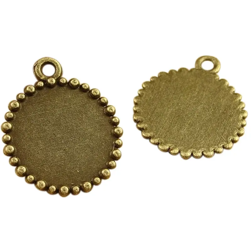 10pcs 20mm Beads Point Pendant Blanks Base Setting Tray Zinc Alloy for Glass Gem Cameo Cabochons Diy Jewelry accessories