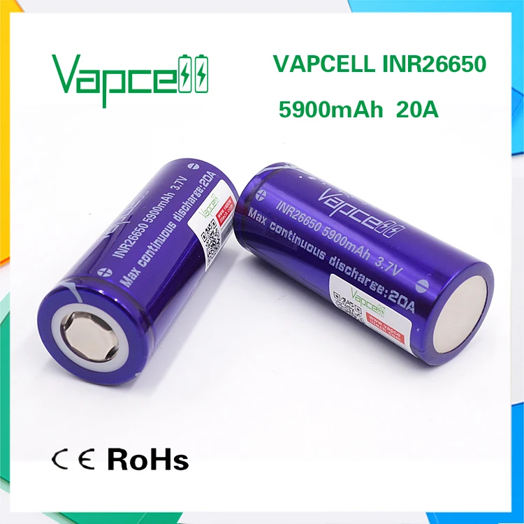 4 шт. VAPCELL INR26650 5900 мАч 20A аккумуляторная батарея INR 26650 большой емкости E CIG IMR vs