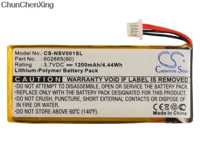 

Cameron Sino 1200 мАч аккумулятор 602665(90) для Insignia NS-NAV01