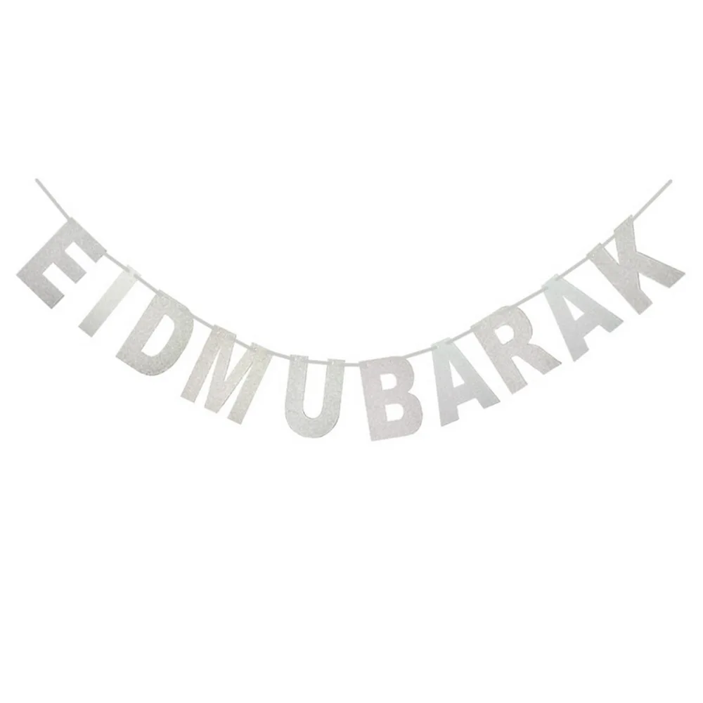 1 шт. Золотой баннер с блестками бантиком соединенный Золотой блесток EID Mubarak Рамадан Карим мусульманский фестиваль золотой баннер из ткани для флагов DIY Декор - Цвет: E