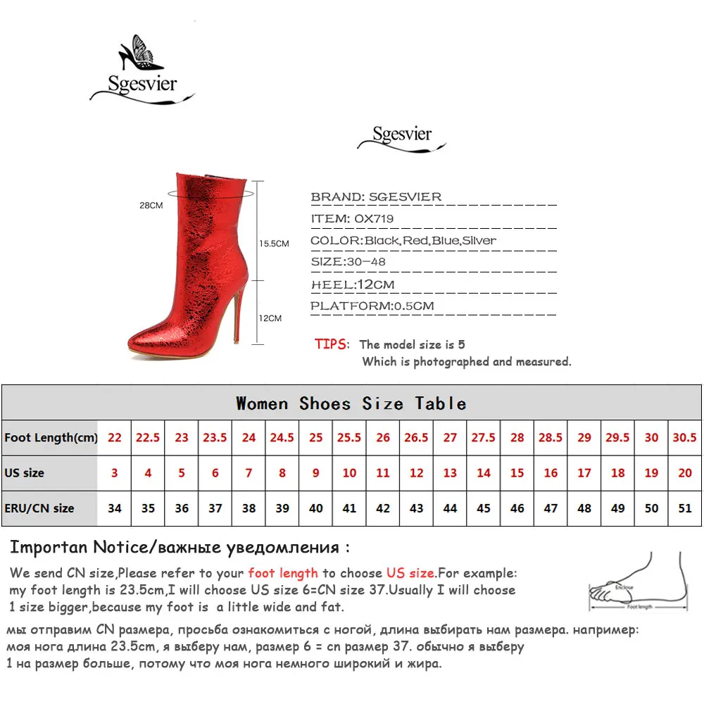 

Sgesvier Women Riding Boots Sexy High Heels Mid-calf Boots Motorcycle Boots Brand Design Autumn Female Dress Party Shoes OX719