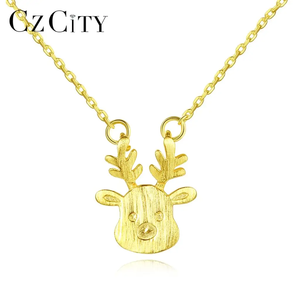 CZCITY 100% 925 стерлингового серебра в виде симпатичных животных ожерелье подвеска