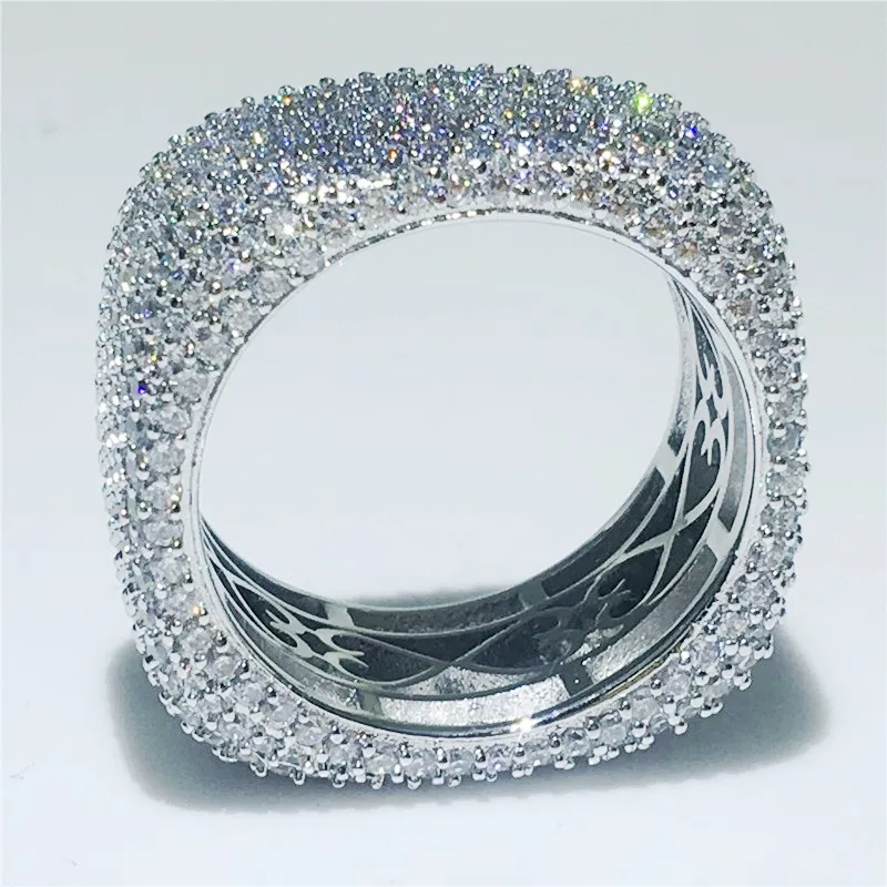 Vecalon, роскошное кольцо, 925 пробы, серебряное, инкрустированное, 450 шт, AAAAA Cz, обручальное кольцо, кольца для женщин, ювелирное изделие, подарок