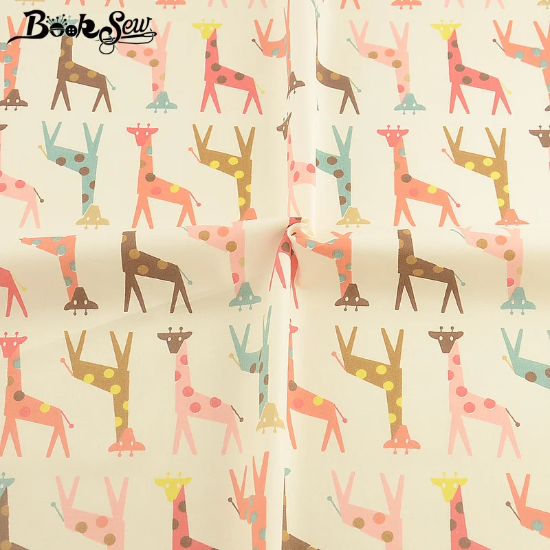 Booksew 100% хлопковая ткань для кукол с принтом бежевого животного Stoffen Twill Tissu