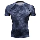 2018 Новая мужская компрессионная 3D печать плотная футболка классная высокая эластичная быстросохнущая фитнес-футболки с коротким рукавом Шейперы Топы