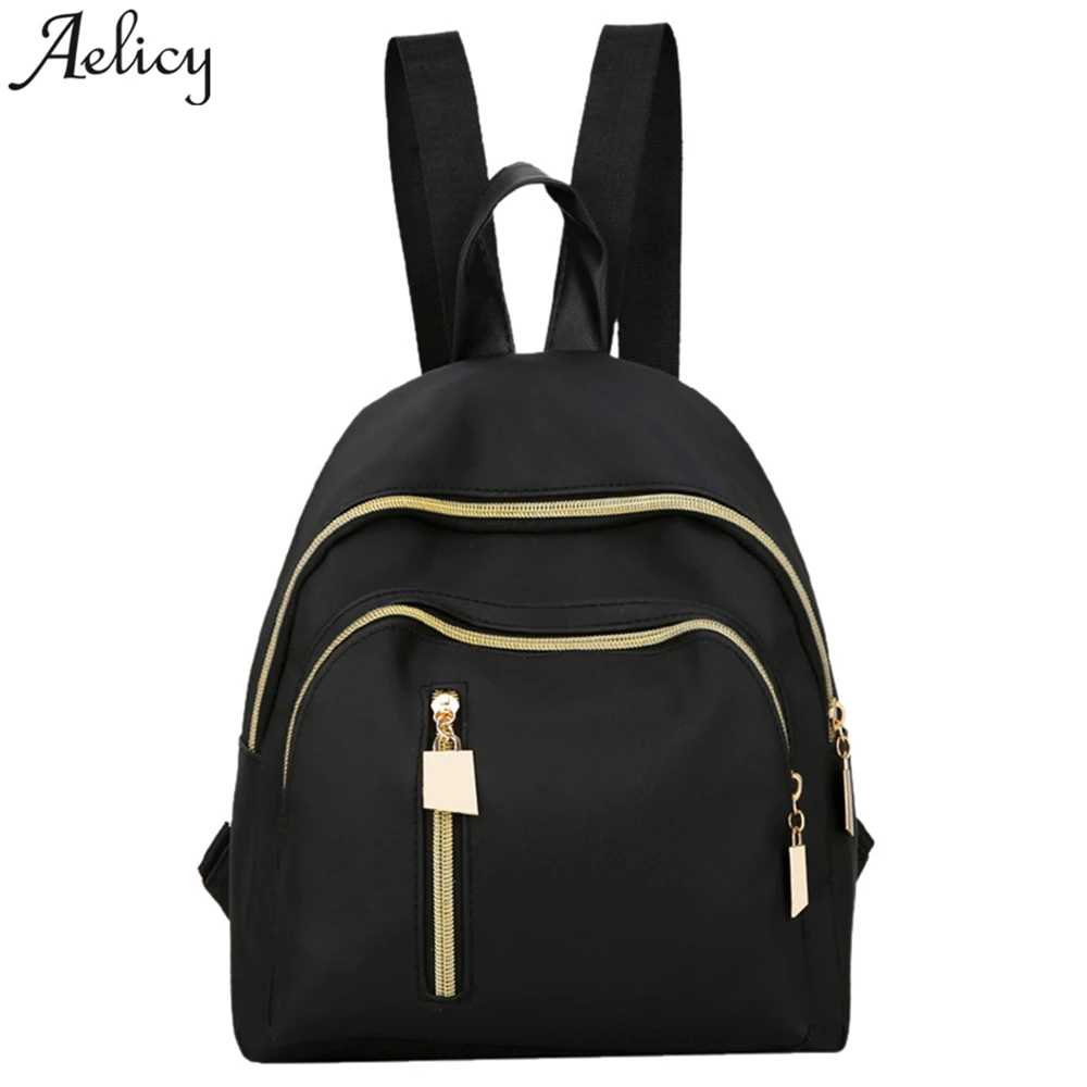 Женский холщовый рюкзак AelicyBag черный школьный Многофункциональный повседневный