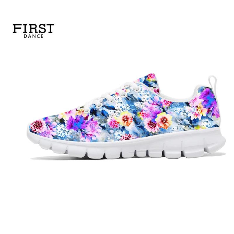 Обувь на заказ с 3D цветочным принтом женские повседневные кроссовки для бега