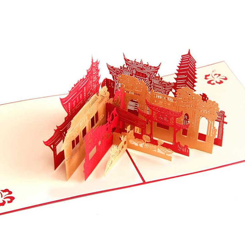 3D всплывающая открытка лазерная резка знаковые строительные штампы конверты