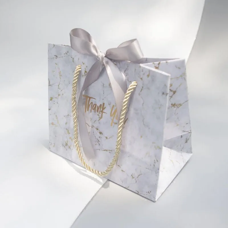 AVEBIEN-Bolsa de regalo de estilo europeo para novia, bolsa creativa de mármol, regalo de boda, recuerdos y dulces para invitados, 10 Uds.