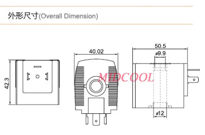 

pneumatic gas water oil valve solenoid coil 12V DC connector plug DIN43650A inner hole diameter 10mm high 42mm