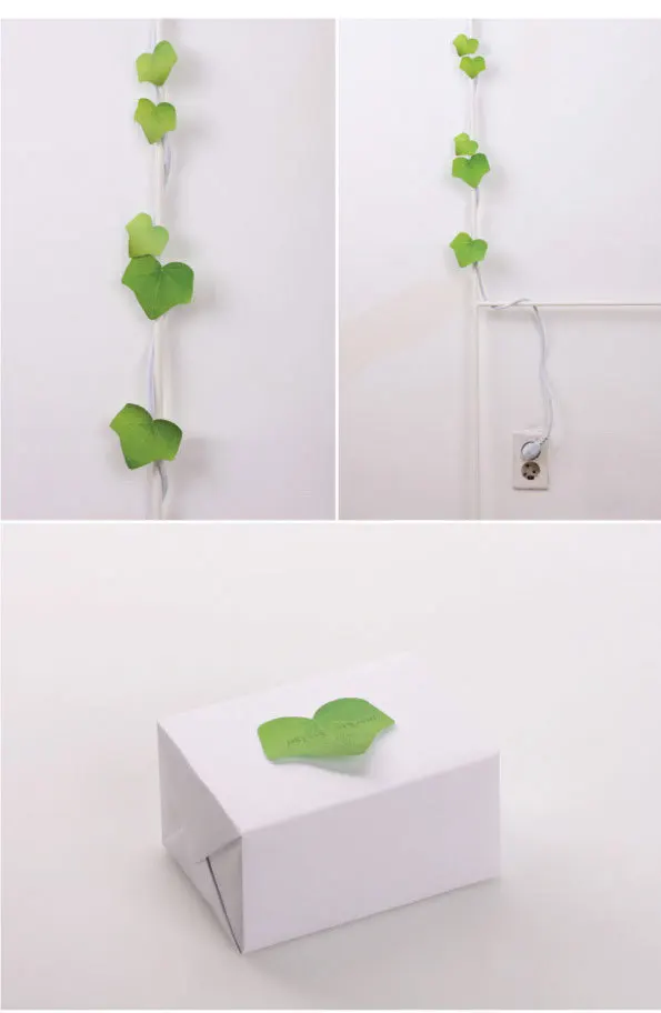 Клейкая бумага для заметок с милыми листьями Стикеры декоративные