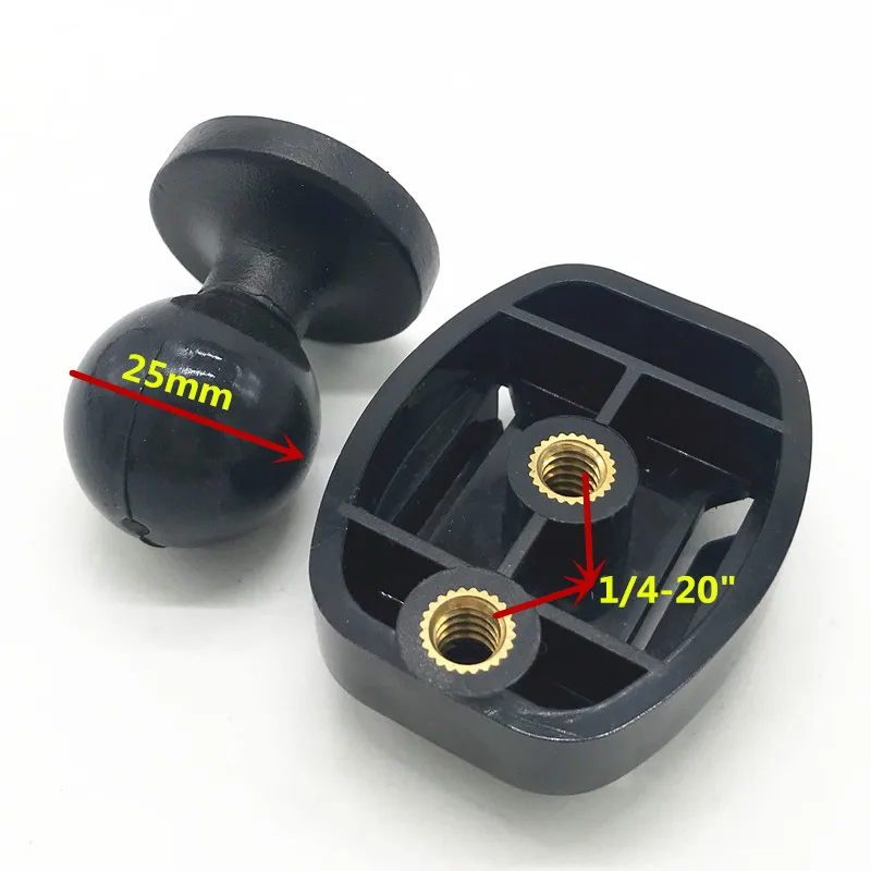 1 &quotдюйм (25 мм) шар с резьбой 1/4 inch 20 + Плоский поверхностный адаптер основание для