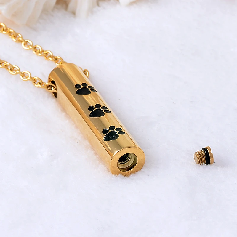 Ijd2207 цилиндр с принтом лапы Мемориальный пепельный Keepsake модное ювелирное изделие