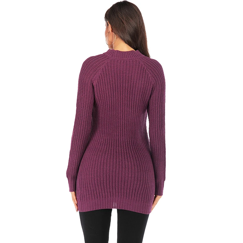 Autumn O Neck Knitted Sweater Women Long Sleeve Pullover For Female Sexy Plus Size Knitting Sweaters Elegant Solid Knitwear Tops | Женская