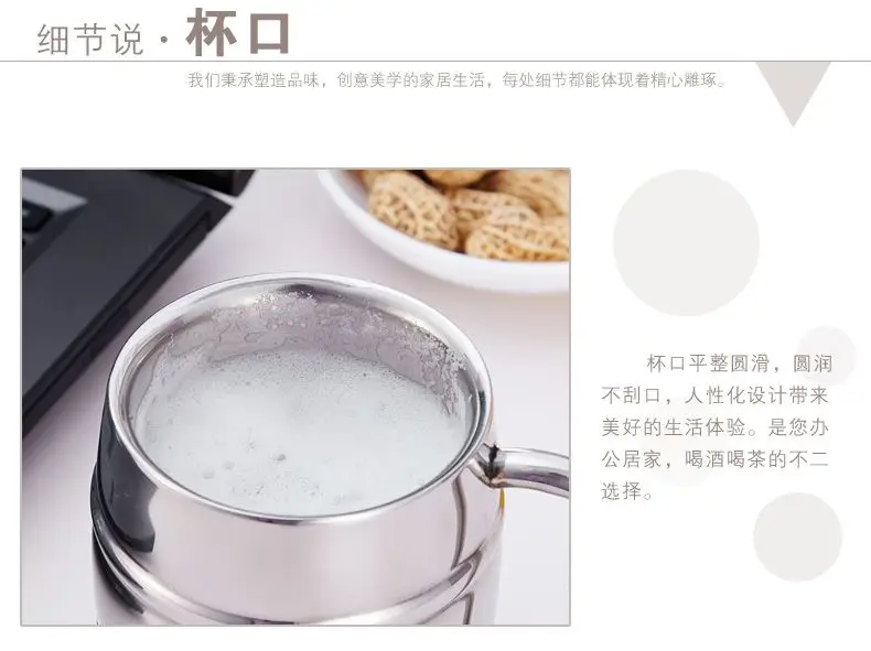 500 мл пивная кружка из нержавеющей стали двойная стенка Высококачественная