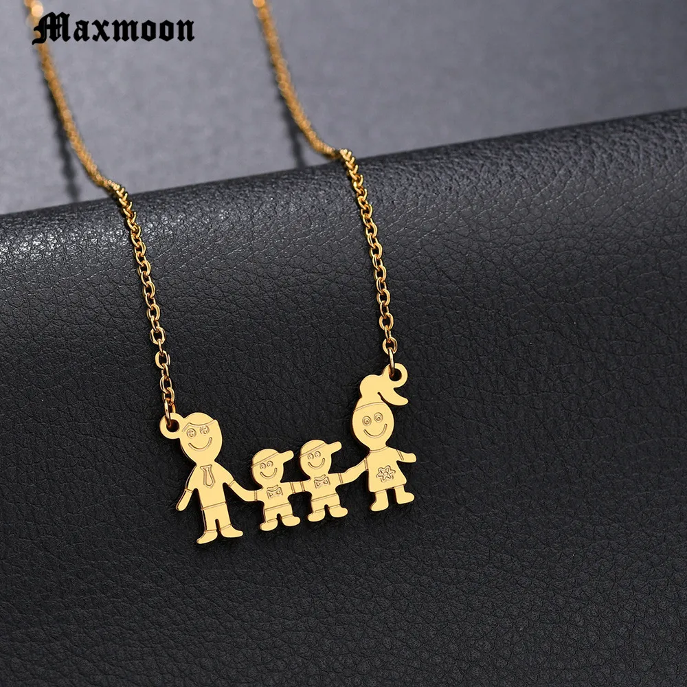 Ожерелье из нержавеющей стали для девочек и мальчиков Maxmoon Женское мамы детей