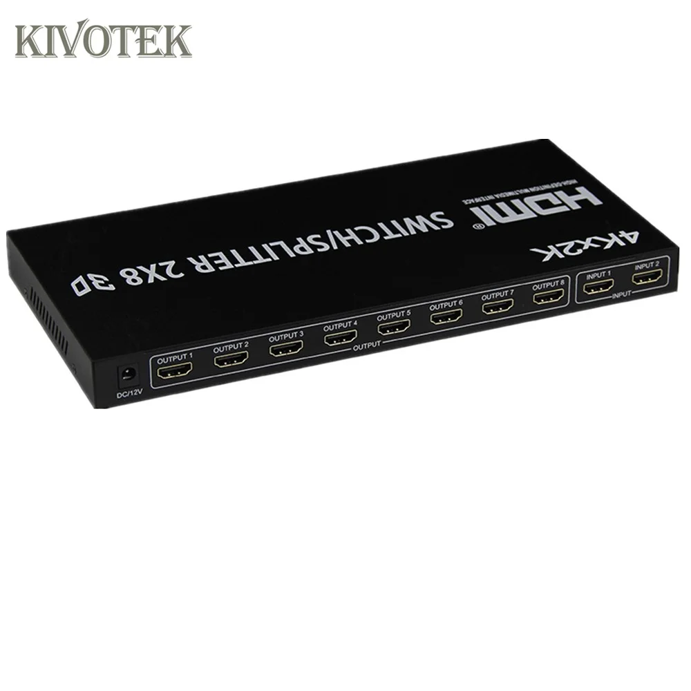 4k * 2 k 3D 2X8 HDMI распределитель поддержка LPCM аудио разъем ИК пульт дистанционного
