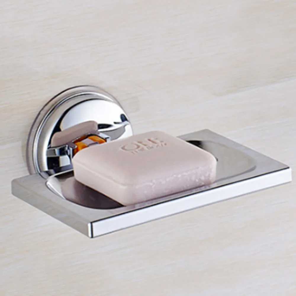 Bathroom shower soap box tableware home strong suction cup kitchen sink dish wall mount storage tray *D |