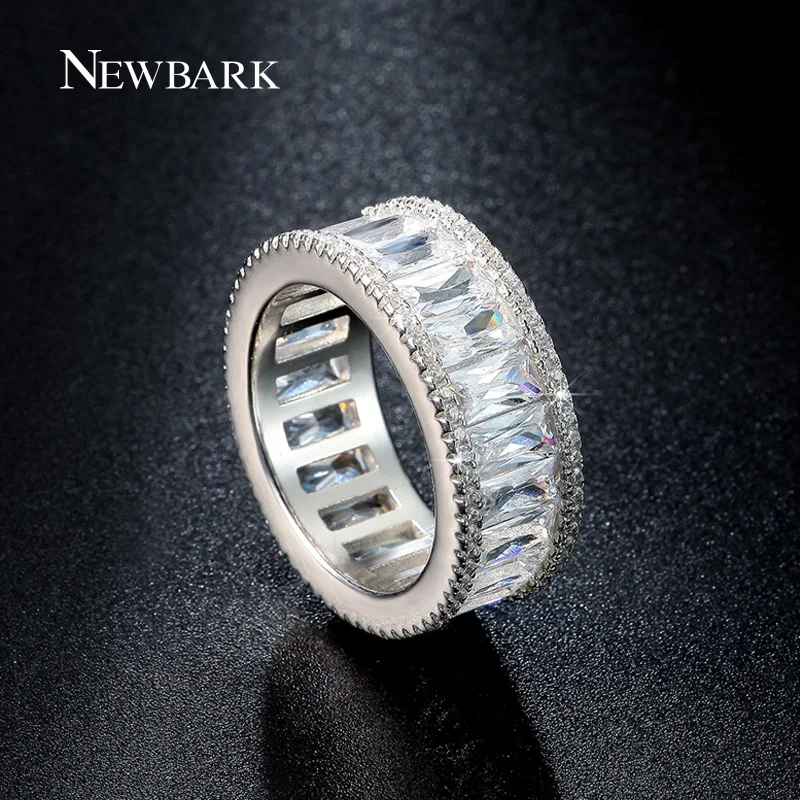 NEWBARK кольцо с канальной закрепкой минималистский кольца для женщин серебро цвет