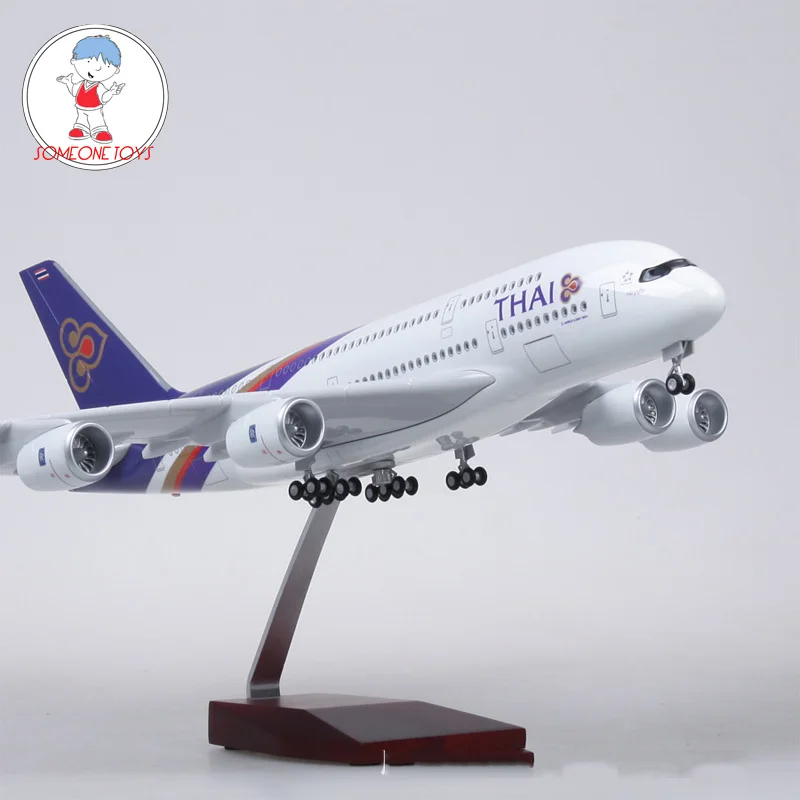 1/160 масштаб самолет Airbus A380 Таиланд Тайская авиакомпания модель с легкой литой