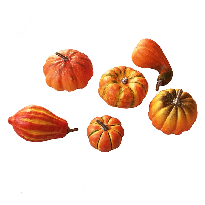 

6 pieces Orange Pumpkin set in a Mash Bag for Harvest and Thanksgiving Decoration
