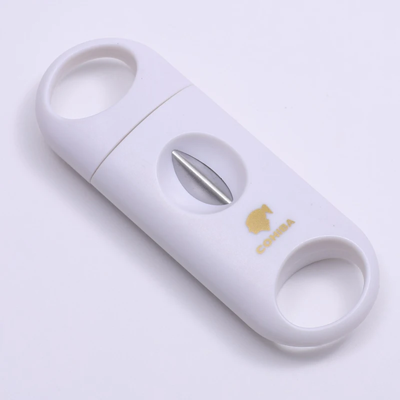 COHIBA Plastic V Cut Stainless Steel Blade Cigar Cutter Sharp Sigaar Cutting Tool Cigars Guillotine Pocket Zigarren | Дом и сад