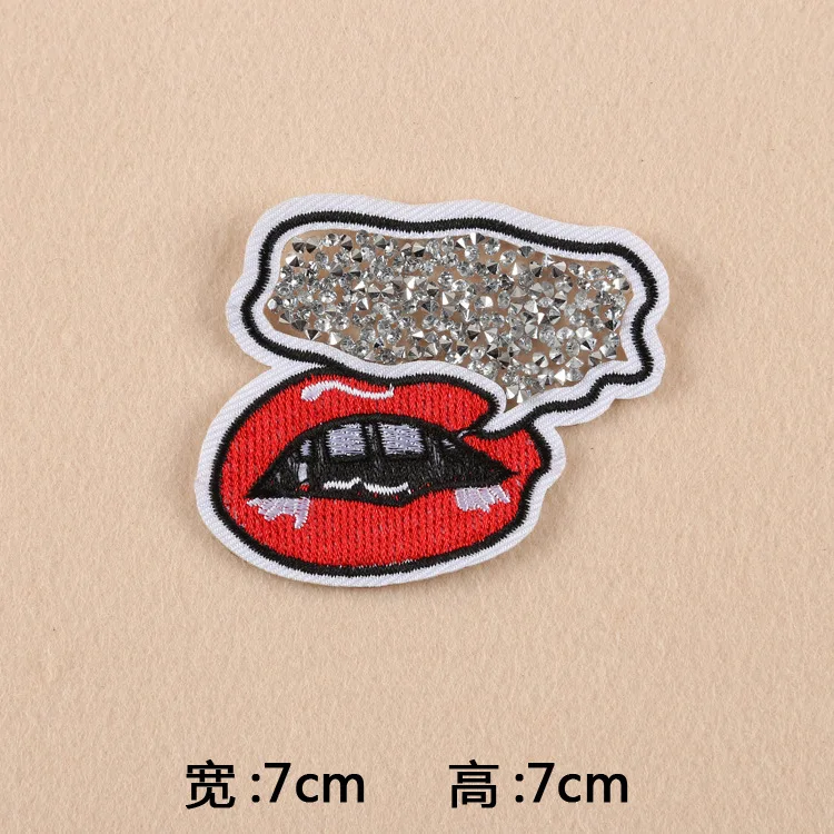 Rhinestone Badges Embroidered Iron on Patch Zircon DIY Emblems Hat Bag Shoes Pants Decorations British Style | Дом и сад