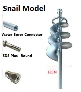Snail Round Шток для перемешивания раствора, спиральный смеситель, бетонная дрель, высококачественный инструмент для смешивания бетона с SDS головкой для электрического молотка, водяного бура - Цвет: Snail Round