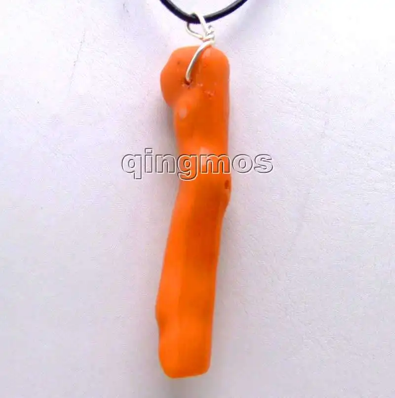 SALE Big 10*80mm GENUINE Pink Branch shape Coral pendant with Free leather cord 18&quot necklace-5778 Wholesale/retail shipping | Украшения