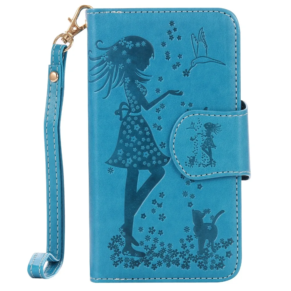 Новый Модный чехол-Бумажник для телефона с 9 картами девочек и кошек LG K7 X210 X210DS