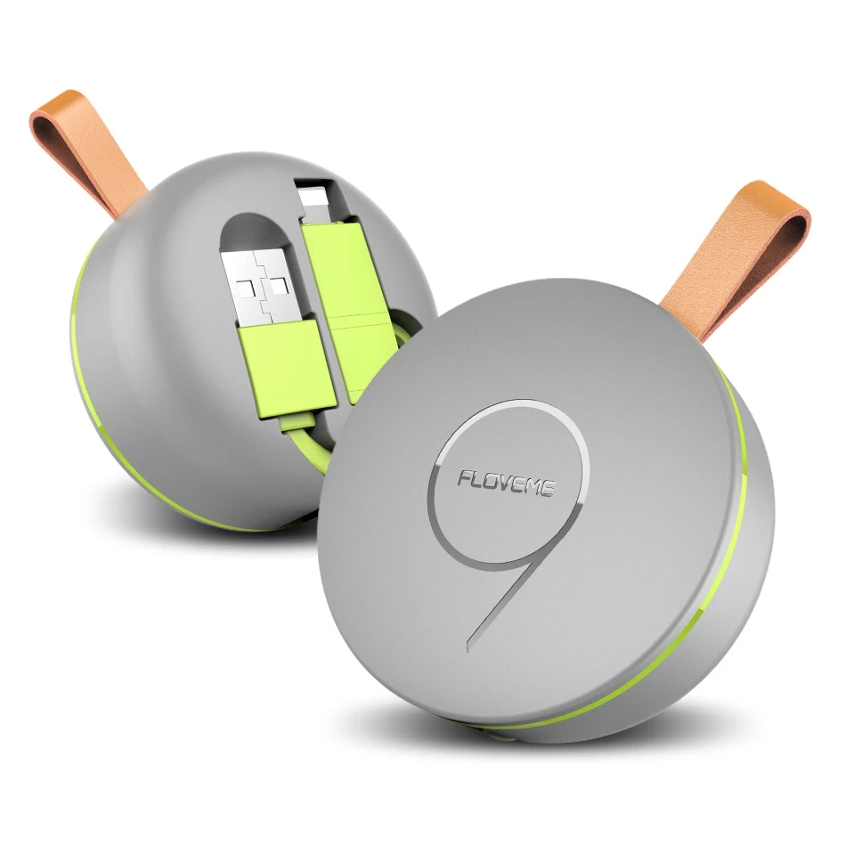 Gray FLOVEME Выдвижной USB кабель 2 в 1 совместимый 2.1A Быстрая зарядка Регулируемый для iPhone X 8 7 6 samsung huawei микро кабель - Цвет: Gray