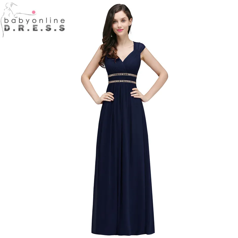 Babyonlinedress бисером шифон подружки невесты платья для женщин Сексуальная открытой спиной пляж Свадебная вечеринка платье Robe Demoiselle D'honneur