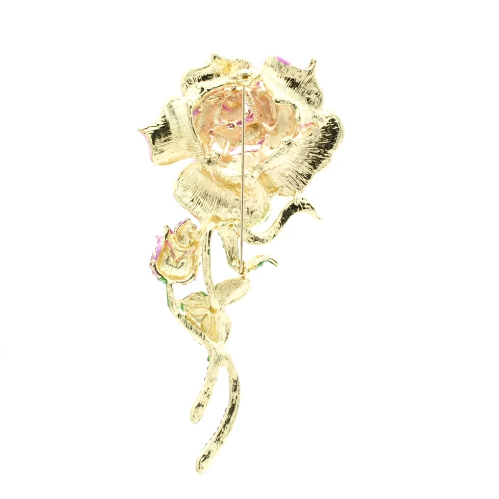 Красивый горный хрусталь ювелирные изделия Роза бутон розовый Украшенные