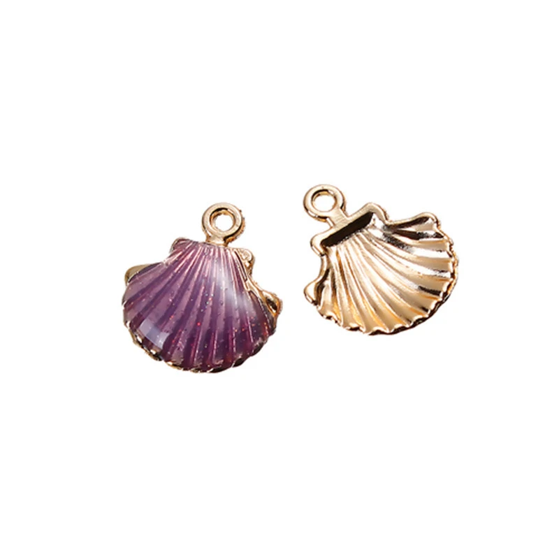 Подвеска DoreenBeads из сплава цинка в золотистой оправе с фиолетовым павлином